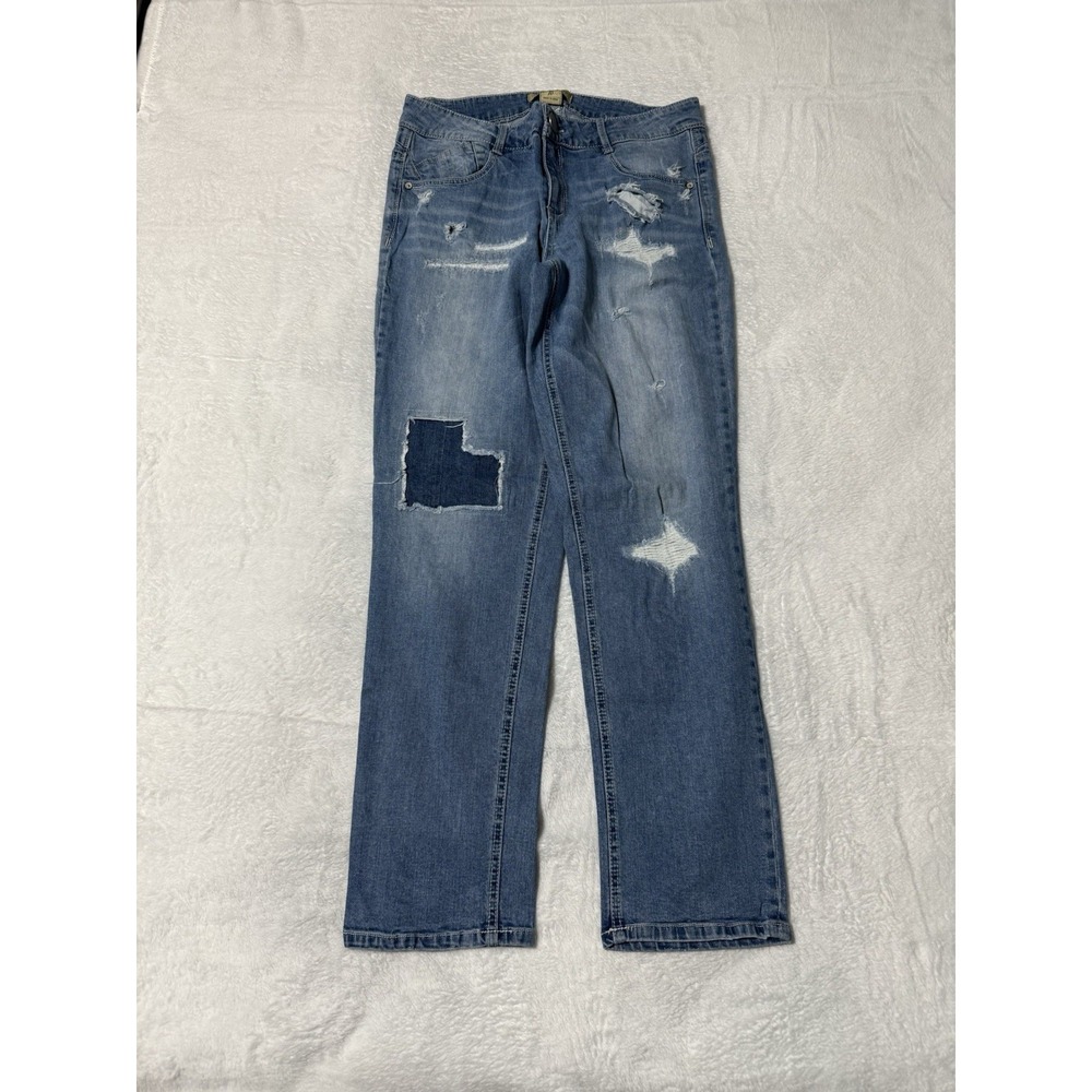Democracy Jeans Womens 10 Blue Girlfriend Mid Rise‎ Straight Denim 31x29